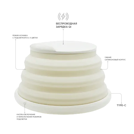 Беспроводное зарядное устройство Atomic с LED подсветкой