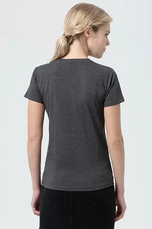 Футболка женская REGENT FIT WOMEN, черный меланж