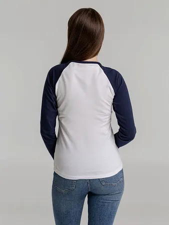 Футболка женская с длинным рукавом Milky LSL, белая с черным