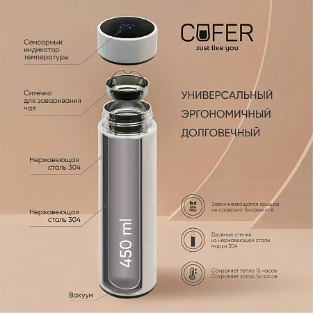 Термос Reactor гальванический c датчиком температуры 