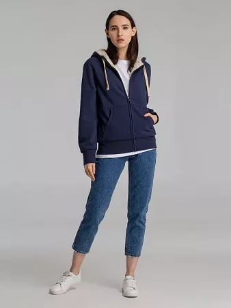 Толстовка унисекс на молнии SHERPA 280, темно-синяя
