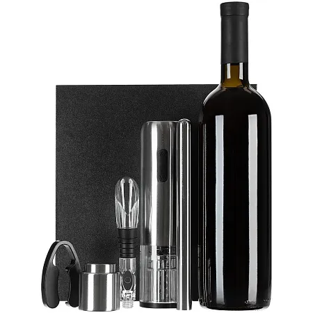 Винный набор Veritas, черный с серебристым