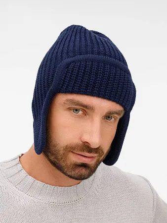 Шапка-ушанка Catch Match, темно-синяя