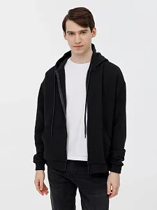 Толстовка унисекс оверсайз на молнии Zippy Terry, черная