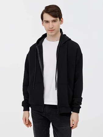 Толстовка унисекс оверсайз на молнии Zippy Terry, черная