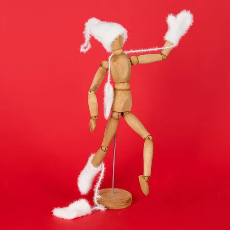 Подвеска на елку «Вьюшка», варежки, белая