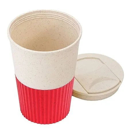 Термостакан пластиковый Wavy с манжетой, зелёный