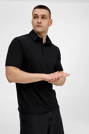 Рубашка поло унисекс Senti, черная