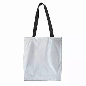 Сумка для покупок из полиэстера "Reflect"; светоотражающий серый; 38х42 см, длина ручек 70 см.