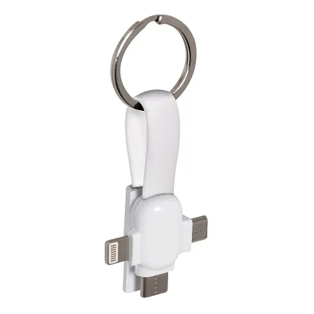 Кабель-брелок 3в1 Cavi, серый, в подарочной упаковке