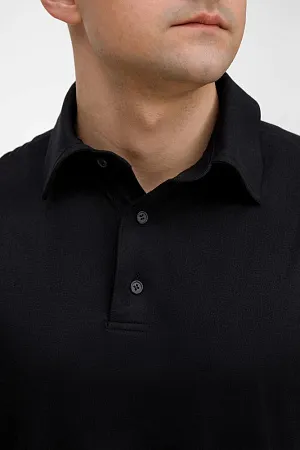 Рубашка поло унисекс Senti, черная