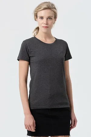 Футболка женская REGENT FIT WOMEN, черный меланж