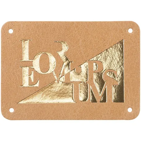 Лейбл кожаный Beta, М, бежевый