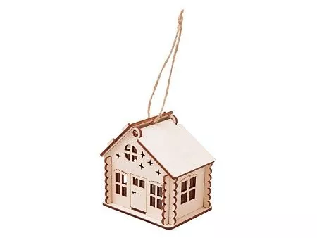Деревянная подвеска на елку с подсветкой Lumihut