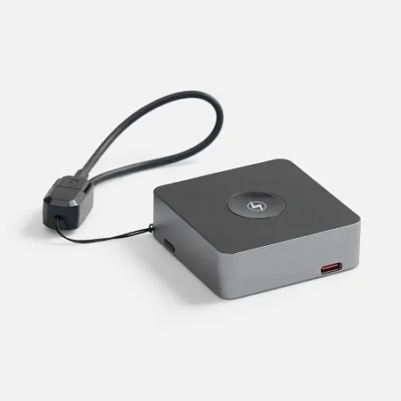 Внешний аккумулятор с беспроводной зарядкой Aura Power, серый