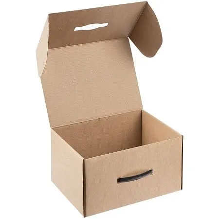 Коробка Matter High Light, крафт с белой ручкой