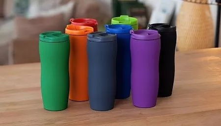 Термостакан "Монтана", покрытие soft touch, 0,4 л., черный