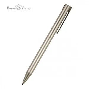 РУЧКА  "BERGAMO" ШАРИКОВАЯ АВТОМАТИЧЕСКАЯ, МЕТАЛЛИЧЕСКИЙ КОРПУС ШАМПАНЬ 0.7 ММ, СИНЯЯ