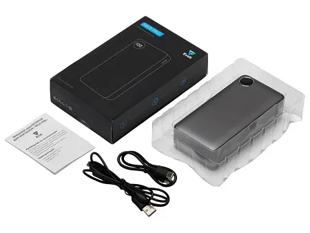 Внешний аккумулятор Mild Pro c быстрой зарядкой QC/PD, металлик soft-touch, 20 000 mAh