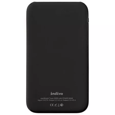 Аккумулятор с подсветкой markBright Town, 5000 мАч, черный