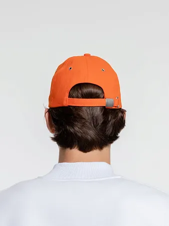 Бейсболка Classic, оранжевая с белым кантом