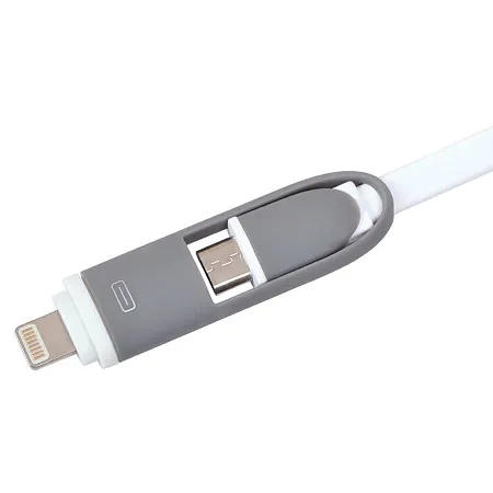 Кабель "Spin" 2 в 1 с разъемами microUSB и lightning