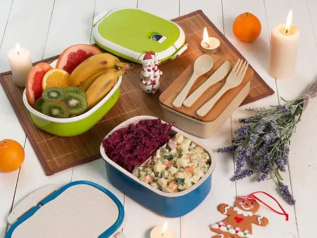 Ланч-бокс Lunch из пшеничного волокна с бамбуковой крышкой