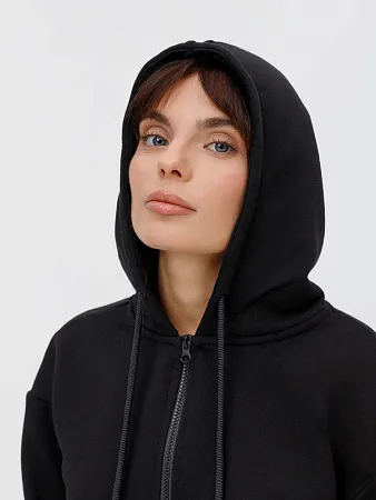 Толстовка унисекс оверсайз на молнии Zippy Terry, черная