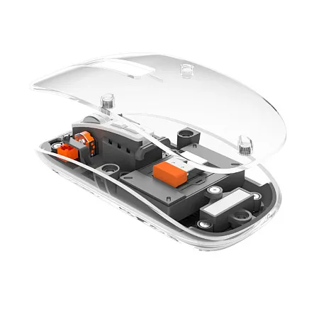 Мышь компьютерная беспроводная прозрачная Crystal, черная