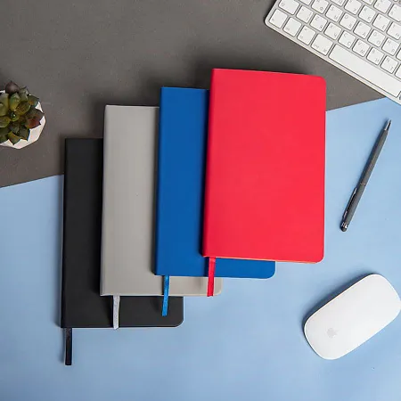 Бизнес-блокнот SIMPLY FIRM, А5,  голубой, кремовый блок, в линейку