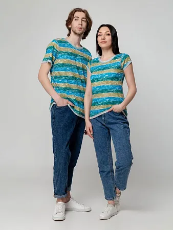 Футболка женская Rayet Lady двусторонняя, голубая с зеленым