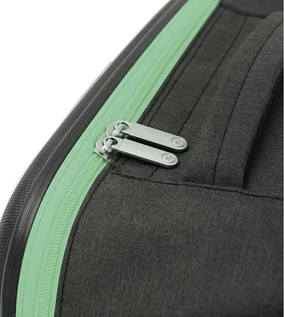Чемодан складной Rollink Earth 55x40x20 см, 2 колеса, черный/зеленый