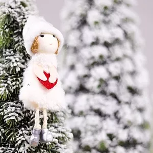 Новогоднее украшение рождественский ангел Кьют,белый