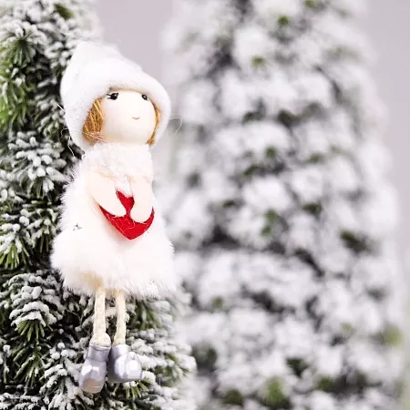 Новогоднее украшение рождественский ангел Кьют,белый
