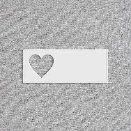 Лейбл из ПВХ с вырезом «Сердце», белый