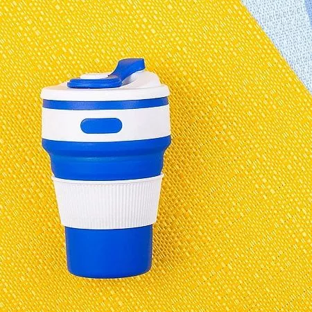 Стакан складной BUTTON;  300 мл, силикон, красный