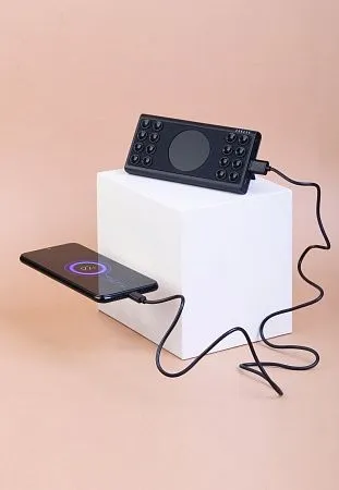 Беспроводное зарядное устройство "Eight SOFTTOUCH", 8000 mAh, с подсветкой логотипа