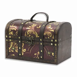 СУНДУК дерево/шелк/золото/кожа (3)