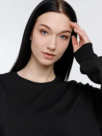 Футболка оверсайз унисекс с длинным рукавом Сity Sapiens, черная