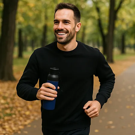 Термобутылка Button Black