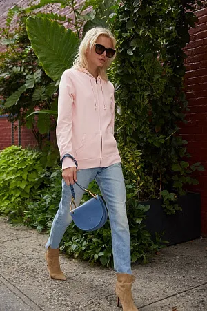 Толстовка на молнии с капюшоном женская BNC Organic, белая