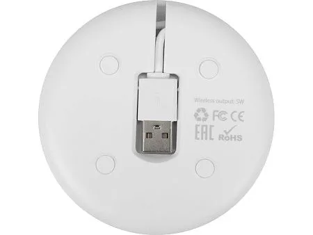 Беспроводное зарядное устройство Disc со встроенным кабелем 2 в 1