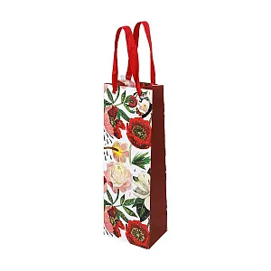 ПАКЕТ ПОДАРОЧНЫЙ ПОД БУТЫЛКУ PREMIUM "FLORA.ПИОНЫ", 12.3 x 36 x 9 см