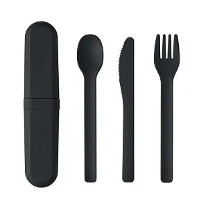 Cutlery set and case in PLA