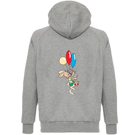 Толстовка с капюшоном Gourji "Ну, погоди" серая L