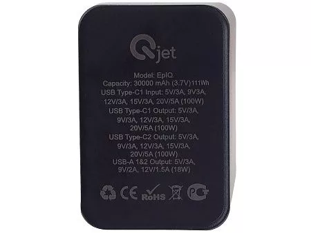 Внешний аккумулятор для ноутбуков EpIQ, 100 Вт, 30000 mAh