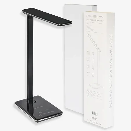 Настольная лампа Lumos, Ultramarine, с беспроводной зарядкой, синяя