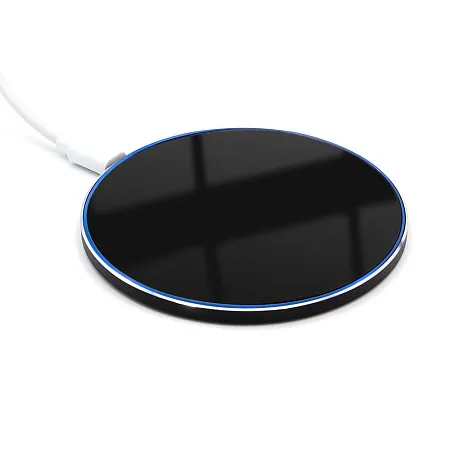 Беспроводное зарядное устройство Gravy с подсветкой и гравировкой, черный