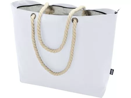 Пляжная сумка-холодильник Panama GRS из переработанных материалов с ручками-шнурками