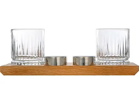 Набор для виски и коктейлей на подставке из дуба Savour